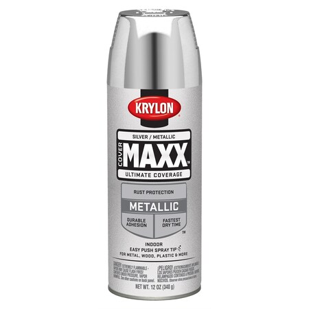 Krylon Covermaxx Paint+Primer; Silver; 12 oz. Aerosol 9196